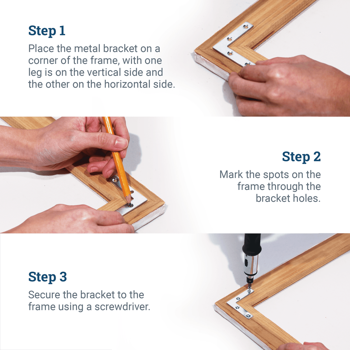 Metal Frame Corners - S - HWR - FRC - Picture Hang Solutions