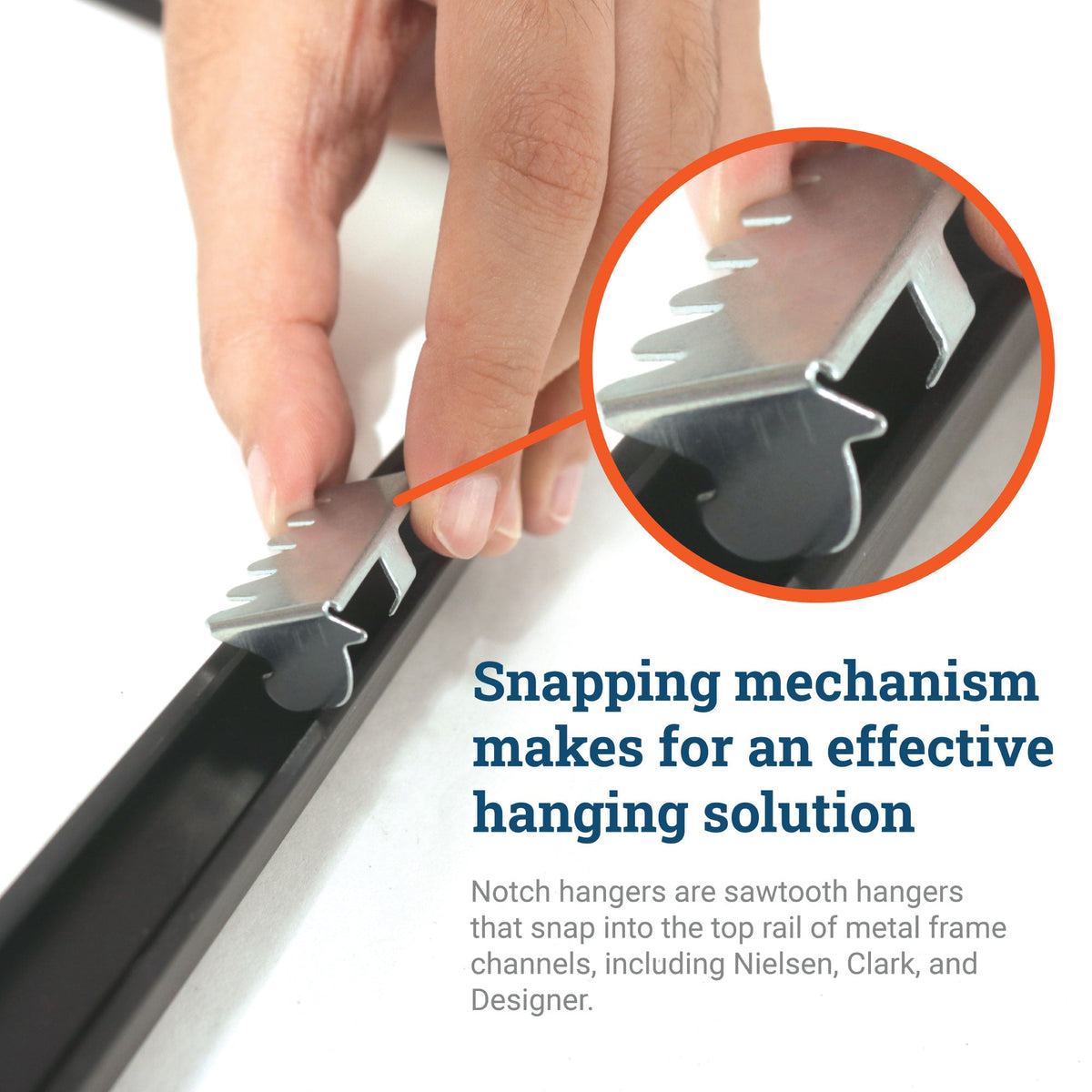 Metal Frame Notch Hanger - S - HWR - 09X - Picture Hang Solutions