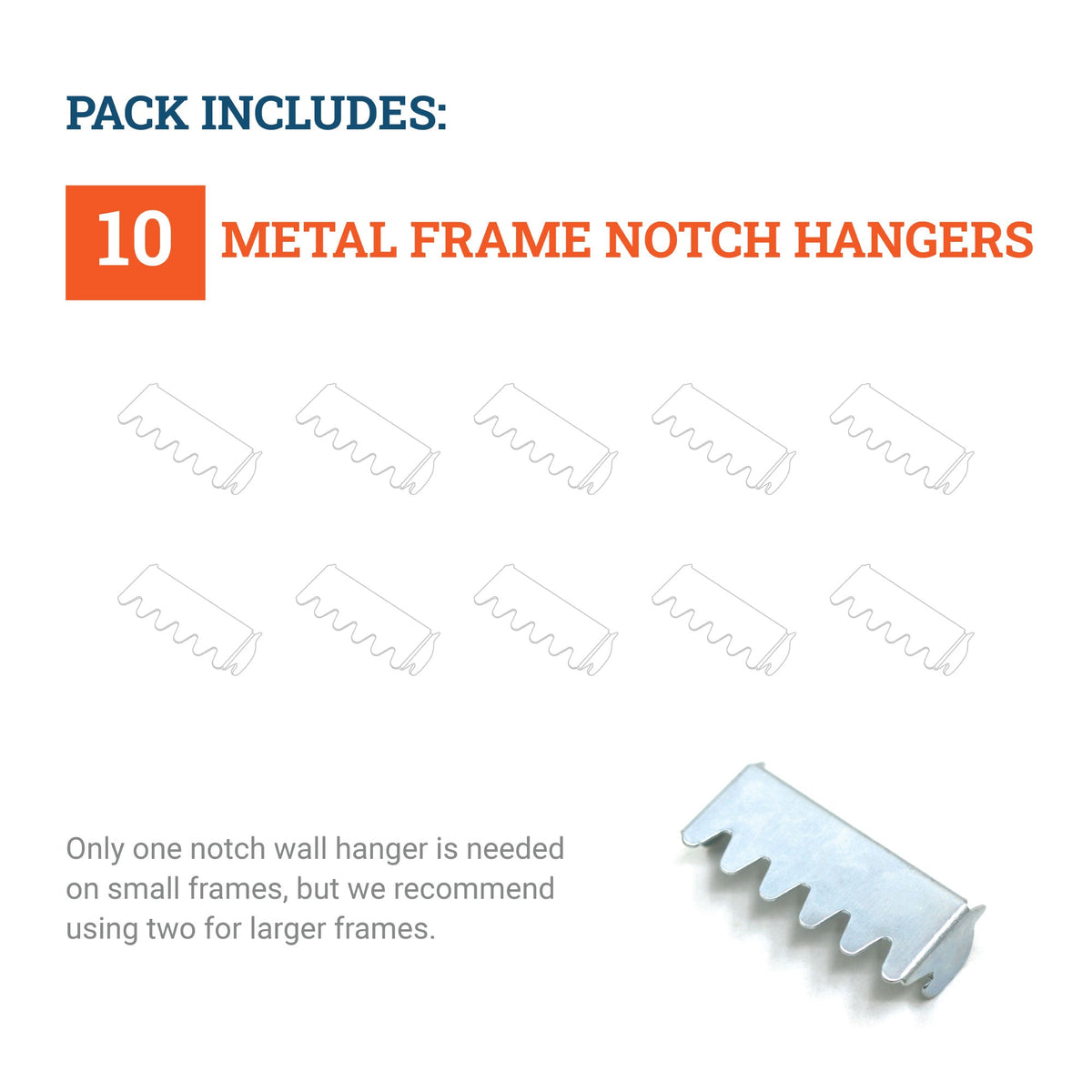 Metal Frame Notch Hanger - S - HWR - 09X - Picture Hang Solutions