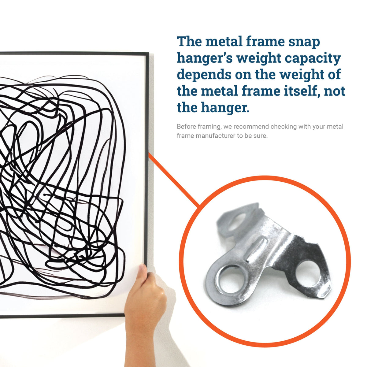 Metal Frame Snap Hanger - S - HWR - 05X - Picture Hang Solutions