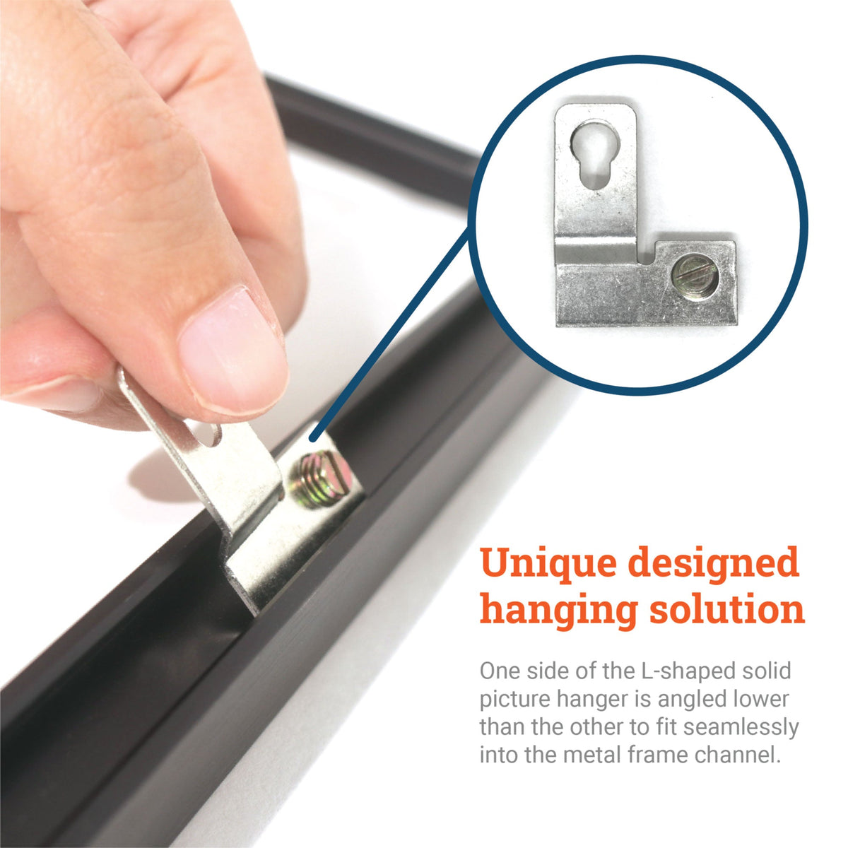 Metal Frame Solid Hanger - S - HWR - 4258X - Picture Hang Solutions