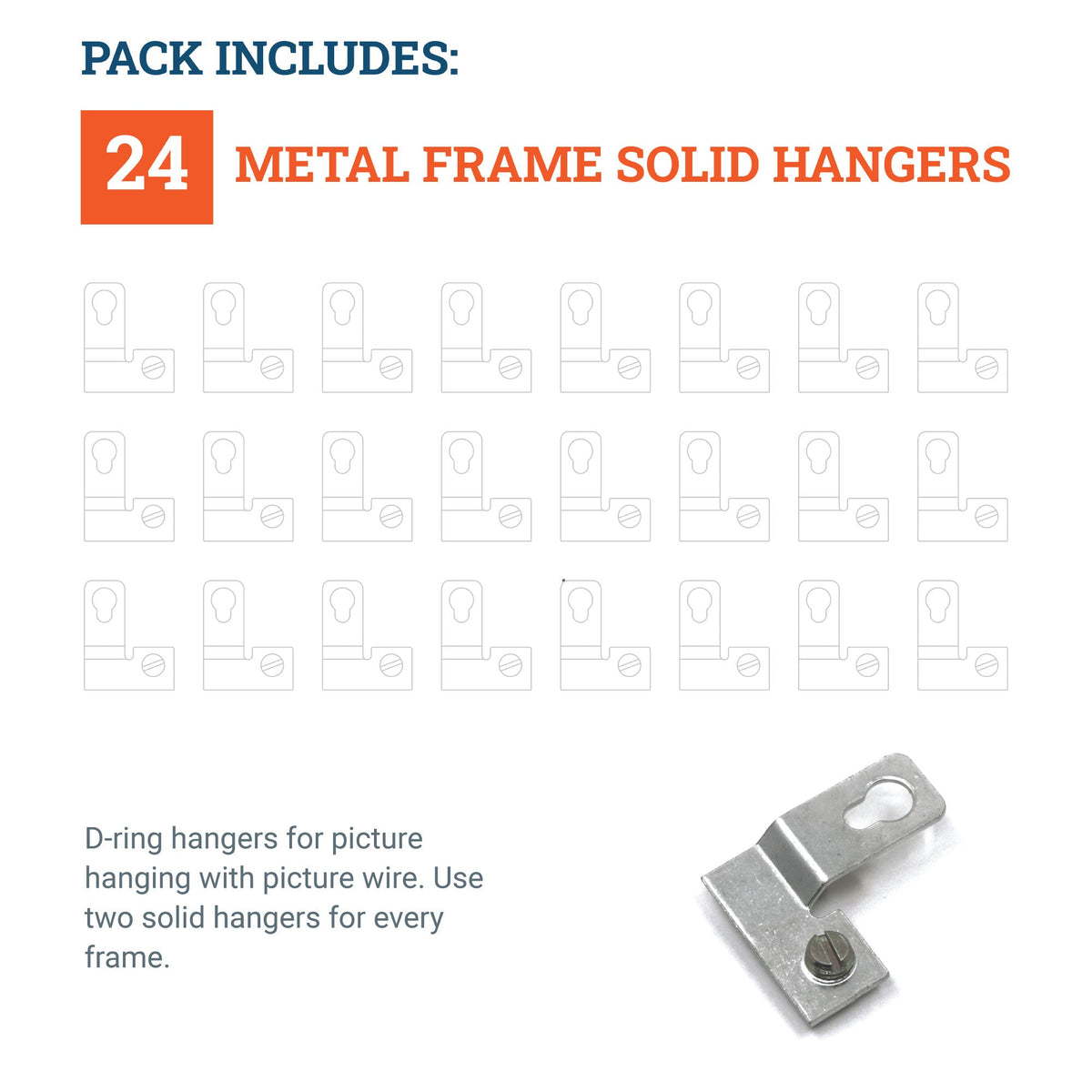 Metal Frame Solid Hanger - S - HWR - 4258X - Picture Hang Solutions