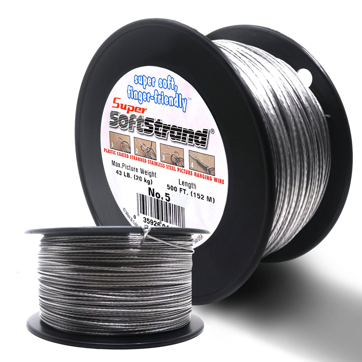 No. 5 Vinyl Coated Stainless Wire 500ft - S - BOX - 6501 - Picture Hang Solutions