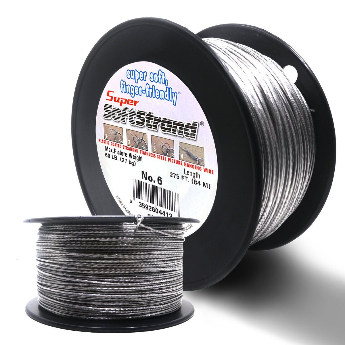 No. 6 Vinyl Coated Stainless Wire 275ft - S - BOX - 6601 - Picture Hang Solutions