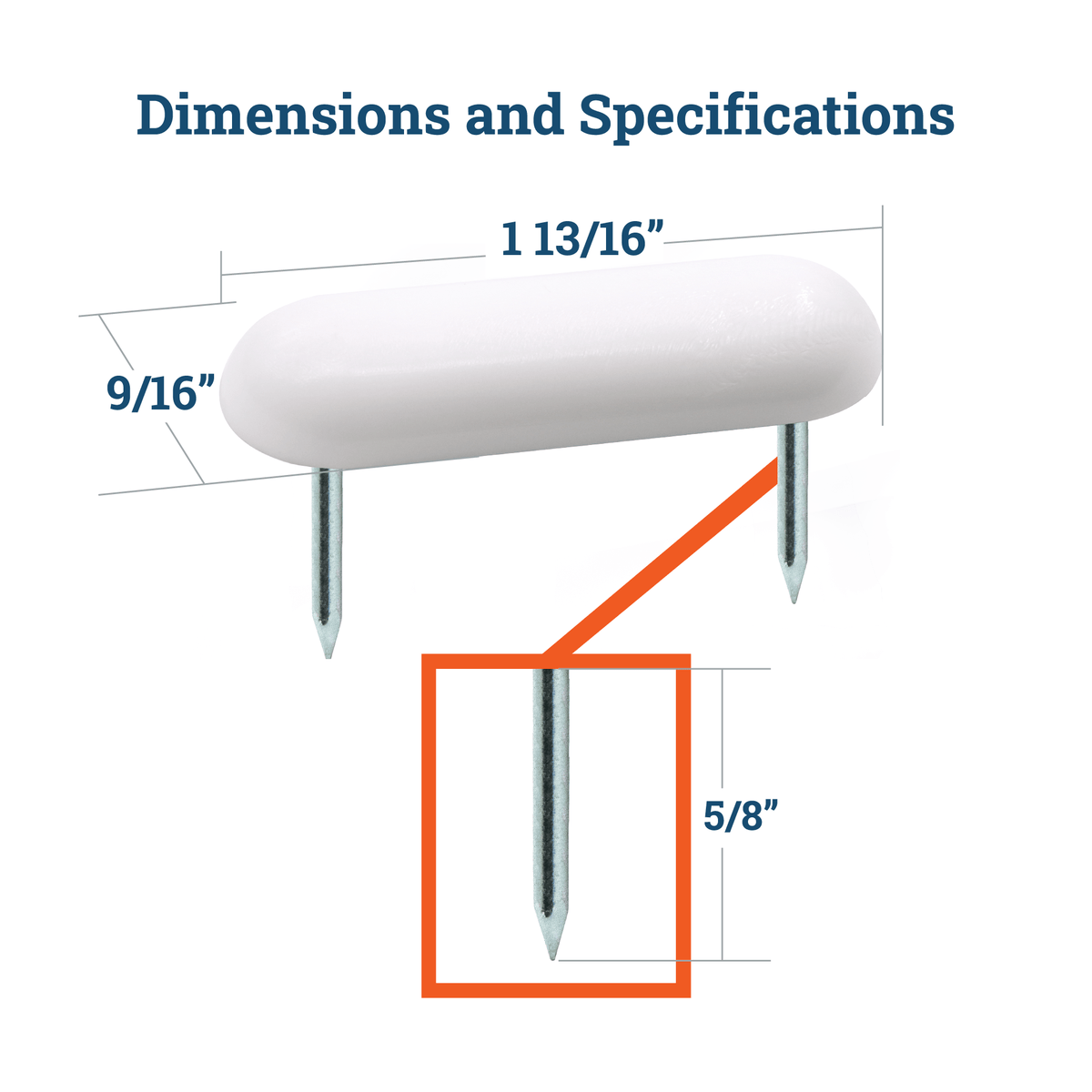 Plastic Double Head Bumper Glides - S - HWR - DBGLD - Picture Hang Solutions