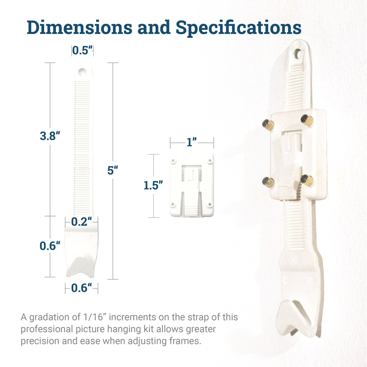 Single Strap Adjustable Hangers (Pair) - HWR - 190 - Picture Hang Solutions