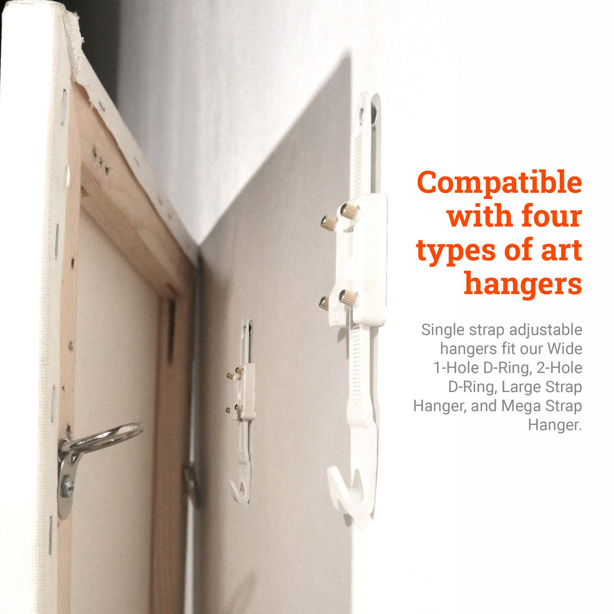 Single Strap Adjustable Hangers (Pair) - HWR - 190 - Picture Hang Solutions