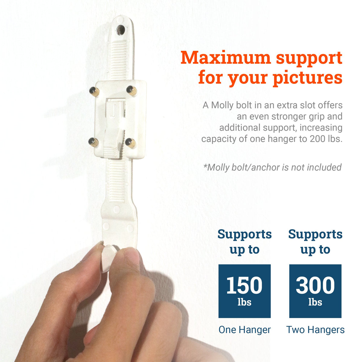 Single Strap Adjustable Hangers (Pair) - HWR - 190 - Picture Hang Solutions