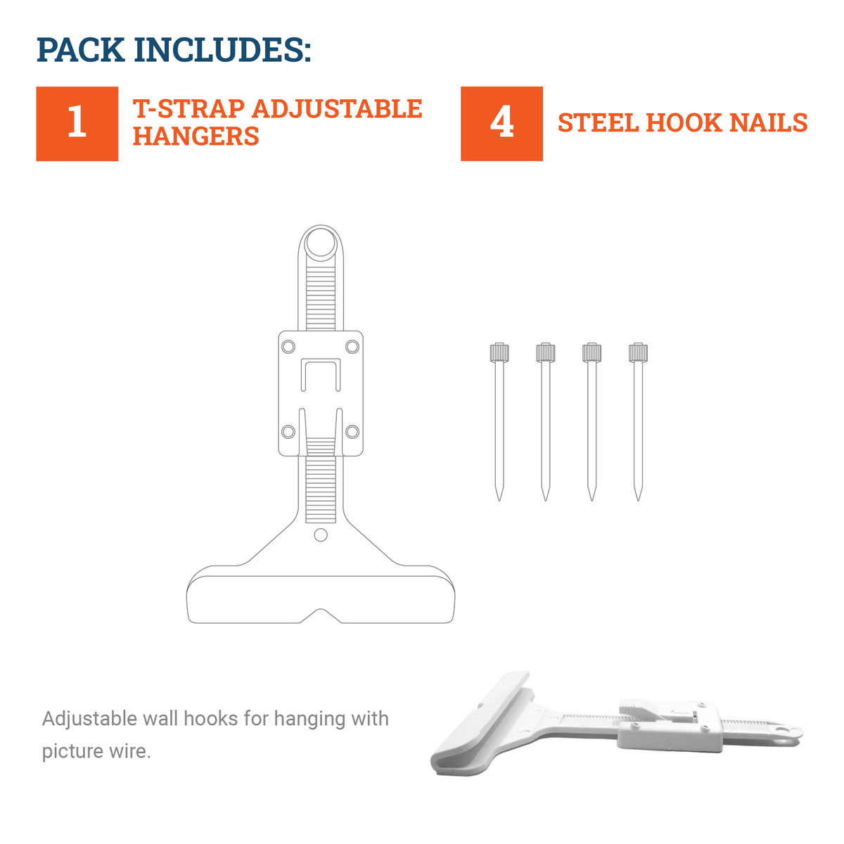 T - Strap Adjustable Hanger - HWR - 191 - Picture Hang Solutions